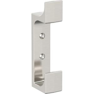 Amerock H37009CZ | Bray Double Prong Decorative Wall Hook | Champagne Bronze Hook for Coats, Hats, Backpacks, Bags | Hooks for Bathroom, Bedroom, Closet, Entryway, Laundry Room, Office(Satin Nickel)