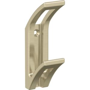 Amerock H37010MB | Avid Double Prong Decorative Wall Hook | Matte Black Hook for Coats, Hats, Backpacks, Bags | Hooks for Bathroom, Bedroom, Closet, Entryway, Laundry Room, Office(Golden Champagne)