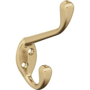 Amerock H55451CZ | Noble Double Prong Decorative Wall Hook | Champagne Bronze Hook for Coats, Hats, Backpacks, Bags | Hooks for Bathroom, Bedroom, Closet, Entryway, Laundry Room, Office(Champagne Bronze)