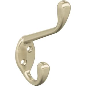 Amerock H55451CZ | Noble Double Prong Decorative Wall Hook | Champagne Bronze Hook for Coats, Hats, Backpacks, Bags | Hooks for Bathroom, Bedroom, Closet, Entryway, Laundry Room, Office(Golden Champagne)