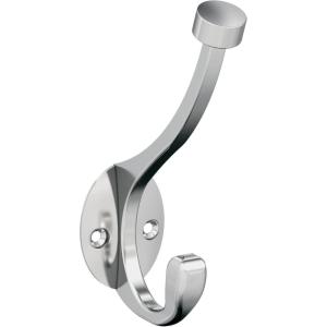 Amerock H55465CZ | Adare Double Prong Decorative Wall Hook | Champagne Bronze Hook for Coats, Hats, Backpacks, Bags | Hooks for Bathroom, Bedroom, Closet, Entryway, Laundry Room, Office(Chrome)