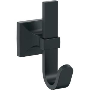 Amerock HBX36686BBZG10 | Burbank Single Prong Decorative Wall Hook | Golden Champagne/Satin Nickel Hook for Coats, Hats, Backpacks, Bags | Hooks for Bathroom, Bedroom, Closet, Entryway, Laundry Room(Matte Black)