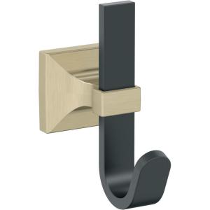Amerock HBX36686BBZG10 | Burbank Single Prong Decorative Wall Hook | Golden Champagne/Satin Nickel Hook for Coats, Hats, Backpacks, Bags | Hooks for Bathroom, Bedroom, Closet, Entryway, Laundry Room(Matte Black/Golden Champagne)