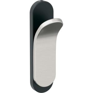 Amerock HBX37012MB | Unison Single Prong Decorative Wall Hook | Matte Black Hook for Coats, Hats, Backpacks, Bags | Hooks for Bathroom, Bedroom, Closet, Entryway, Laundry Room, Office(Matte Black/Satin Nickel)