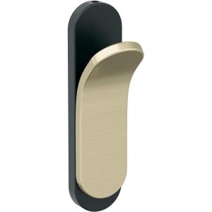 Amerock HBX37012MB | Unison Single Prong Decorative Wall Hook | Matte Black Hook for Coats, Hats, Backpacks, Bags | Hooks for Bathroom, Bedroom, Closet, Entryway, Laundry Room, Office(Matte Black/Golden Champagne)