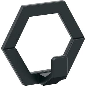 Amerock HBX37015BBZ | Prismo Single Prong Decorative Wall Hook | Golden Champagne Hook for Coats, Hats, Backpacks, Bags | Hooks for Bathroom, Bedroom, Closet, Entryway, Laundry Room, Office(Matte Black)