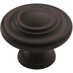 Amerock Inspirations 1-5/16 inch (33mm) Diameter Oil-Rubbed Bronze Cabinet Knob – 10 Pack(Matte Black)