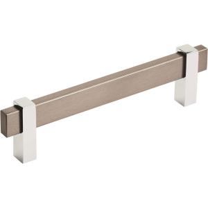 Amerock Mulino 7-9/16 inch (192mm) Center-to-Center Golden Champagne/Matte Black Cabinet Pull, BP36725BBZMB(Black Brushed Nickel/Polished Chrome)