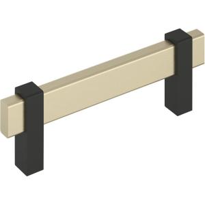 Amerock Mulino 7-9/16 inch (192mm) Center-to-Center Golden Champagne/Matte Black Cabinet Pull, BP36725BBZMB(Golden Champagne/Matte Black)