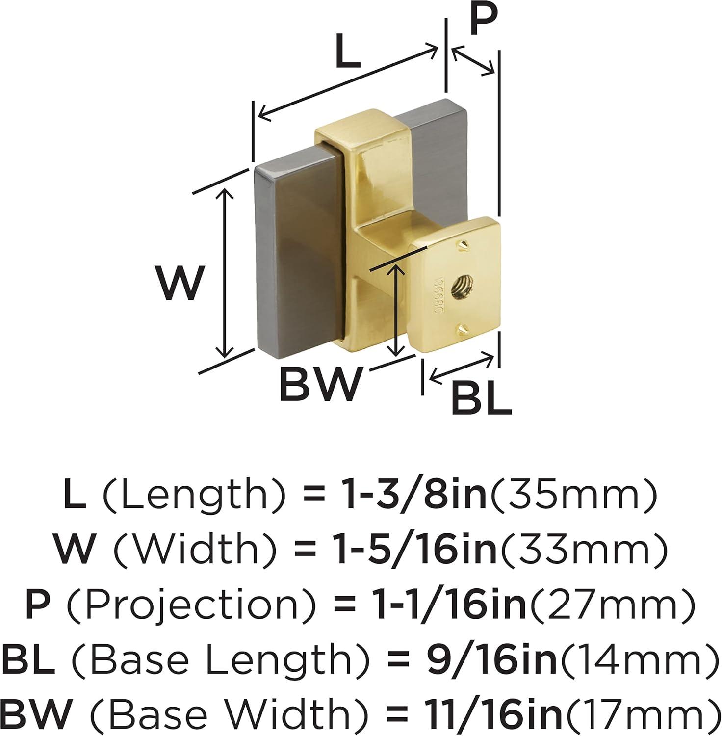 imageAmerock Cabinet Knob Brushed GoldSatin Nickel 138 inch 35 mm Length Overton 1 Pack Drawer Knob Cabinet HardwareBlack ChromeBrushed Gold