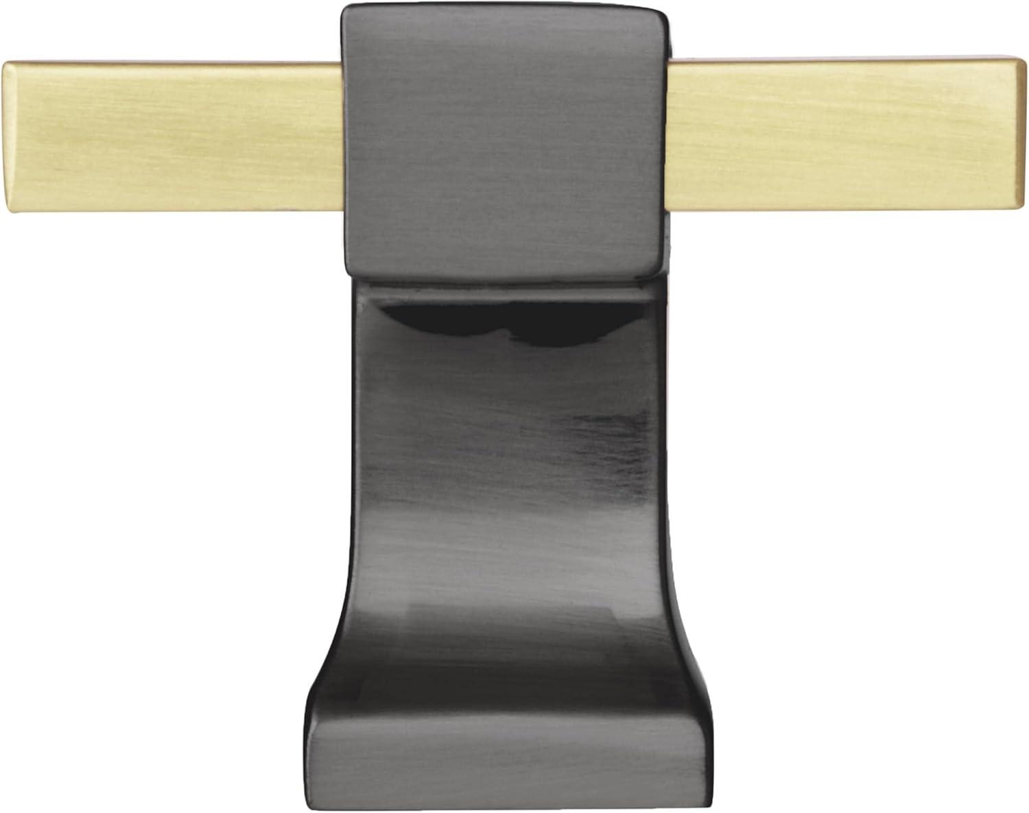 imageAmerock Cabinet Knob Brushed GoldSatin Nickel 138 inch 35 mm Length Overton 1 Pack Drawer Knob Cabinet HardwareBrushed GoldBlack Chrome