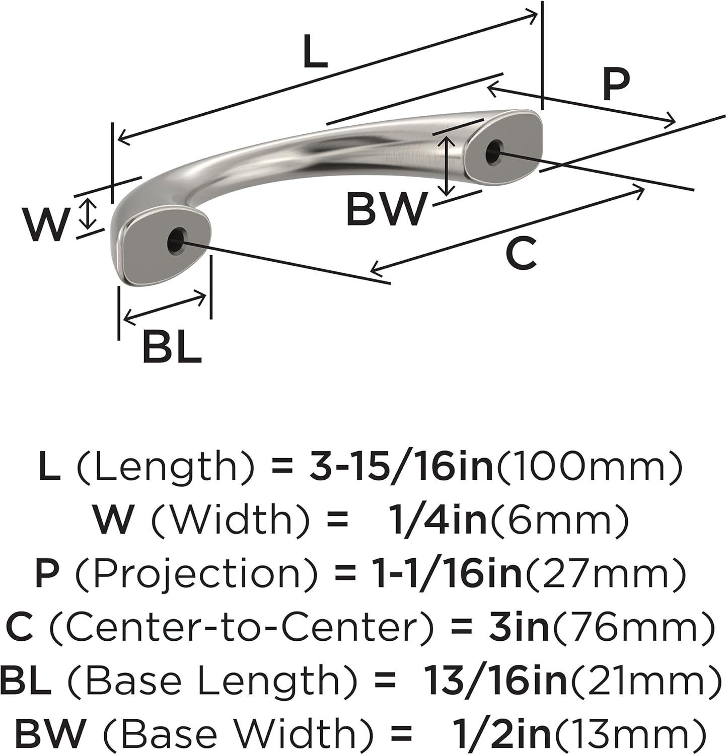 imageAmerock Cabinet Pull Satin Nickel 334 inch 96 mm Center to Center Vaile 10 Pack Drawer Pull Drawer Handle Cabinet HardwareSatin Nickel