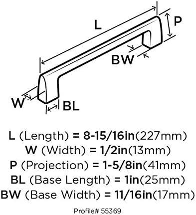 imageAmerock BP55369G10 Riva 8 in 203 mm CentertoCenter Satin Nickel Appliance Pull