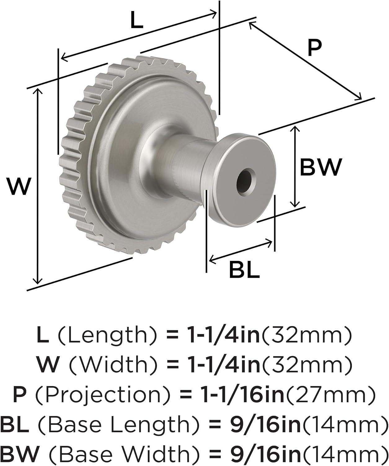 imageAmerock Farewind 114 inch 32mm Diameter Satin Nickel Cabinet Knob BP37800G10Satin Nickel