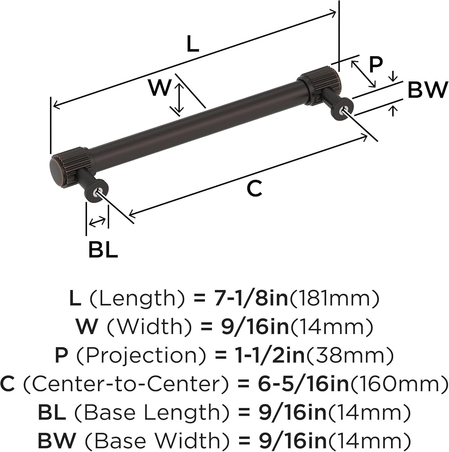 imageAmerock Farewind 81316 inch 224mm CentertoCenter Polished Chrome Cabinet Pull BP3780726Oil Rubbed Bronze