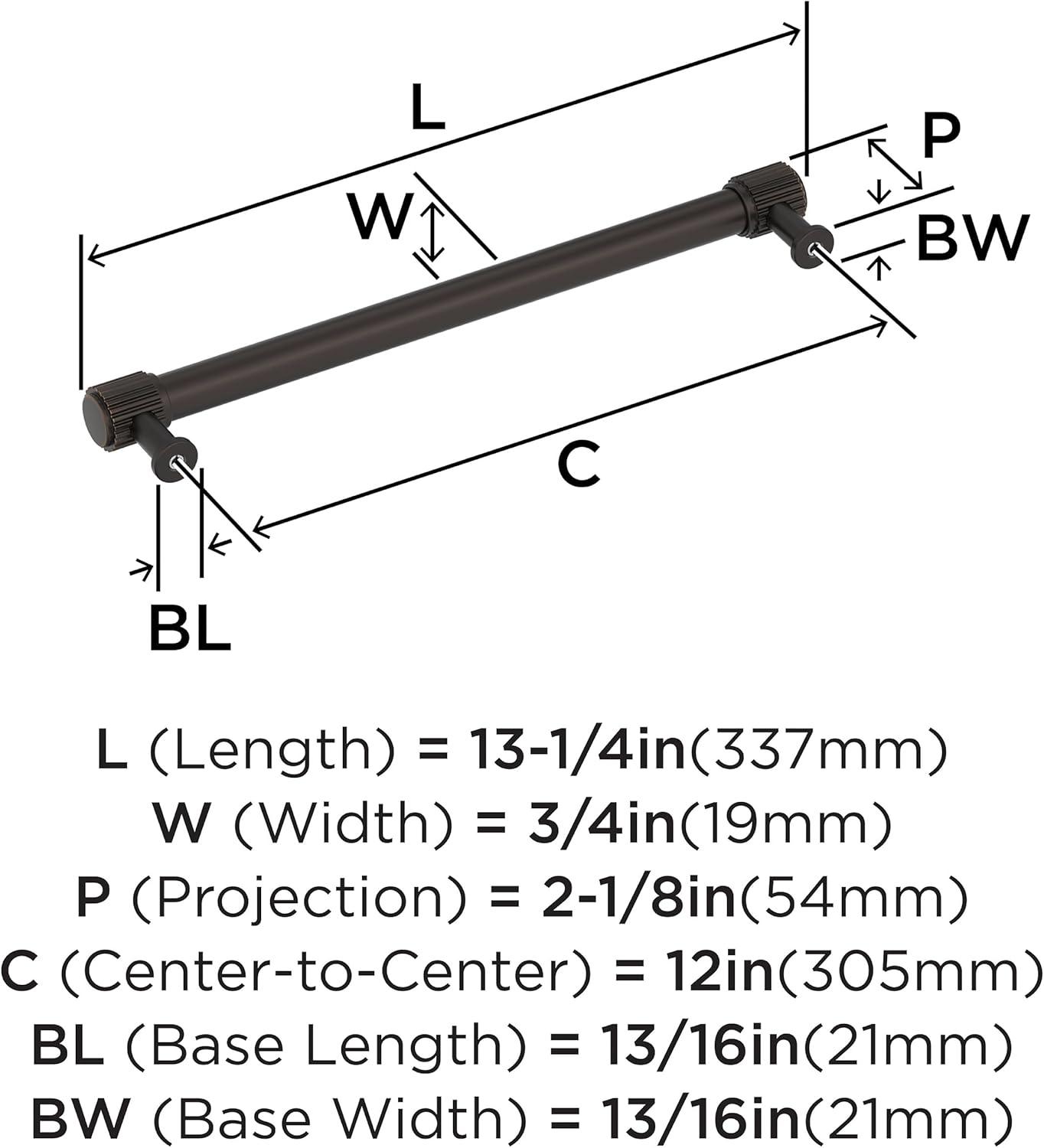 imageAmerock Farewind 81316 inch 224mm CentertoCenter Polished Chrome Cabinet Pull BP3780726Oil Rubbed Bronze