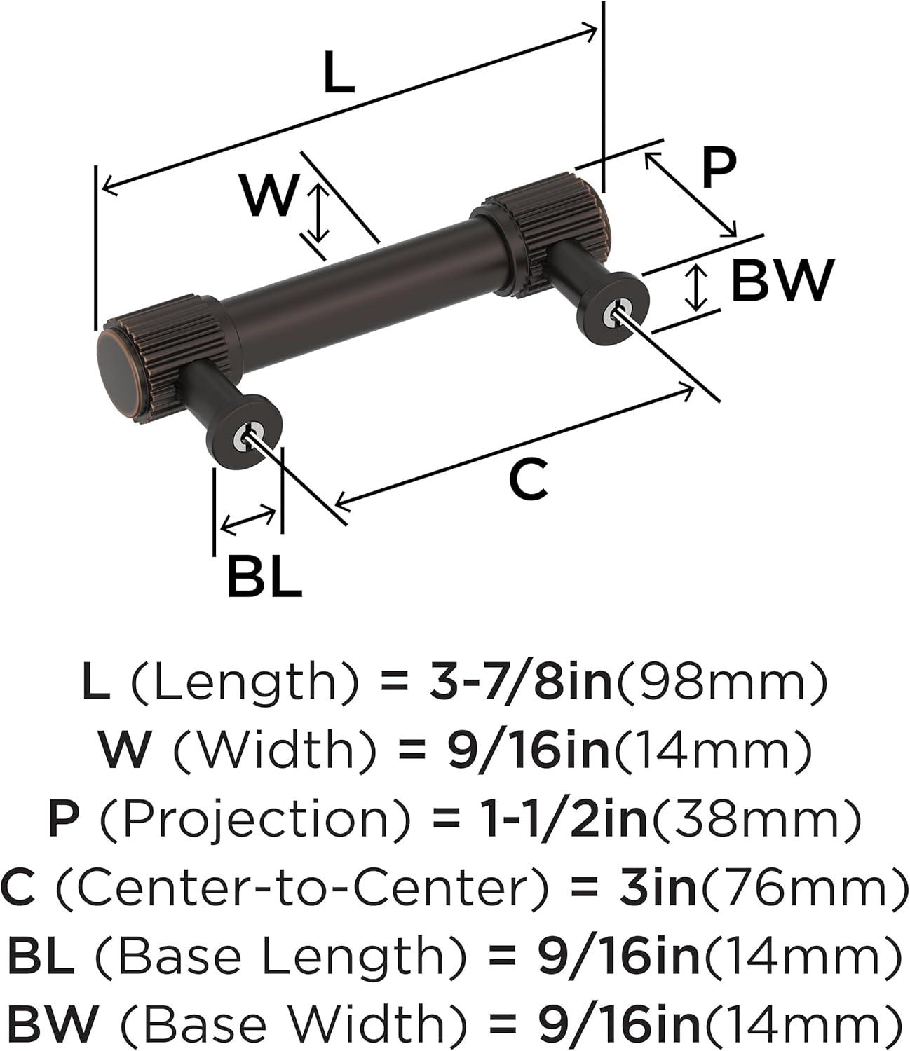 imageAmerock Farewind 81316 inch 224mm CentertoCenter Polished Chrome Cabinet Pull BP3780726Oil Rubbed Bronze