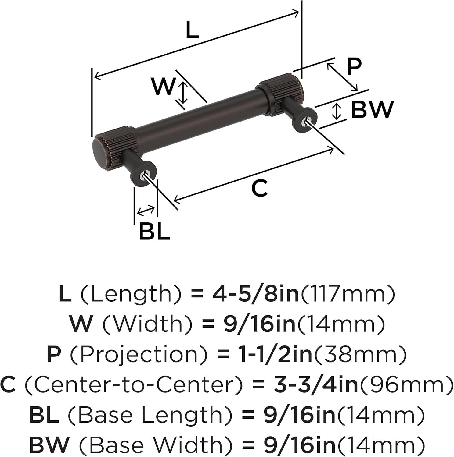 imageAmerock Farewind 81316 inch 224mm CentertoCenter Polished Chrome Cabinet Pull BP3780726Oil Rubbed Bronze
