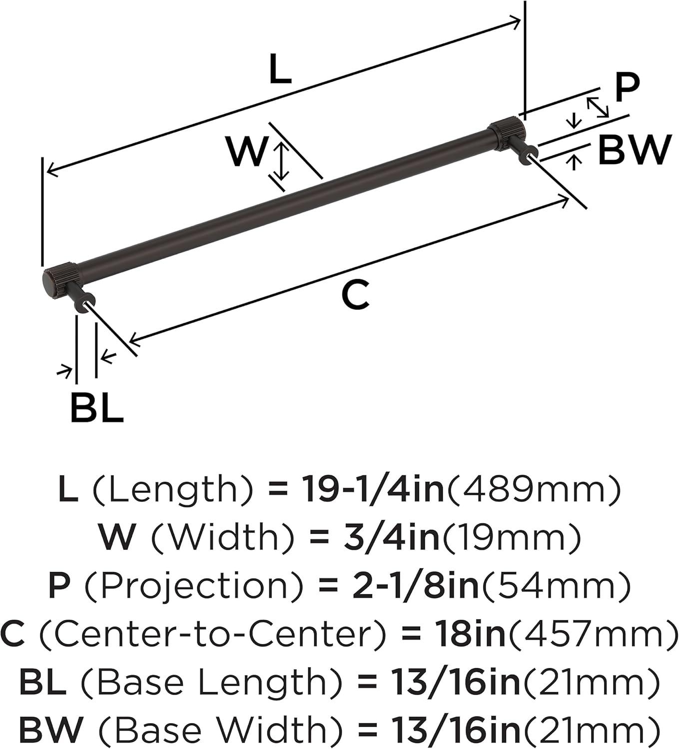 imageAmerock Farewind 81316 inch 224mm CentertoCenter Polished Chrome Cabinet Pull BP3780726Oil Rubbed Bronze
