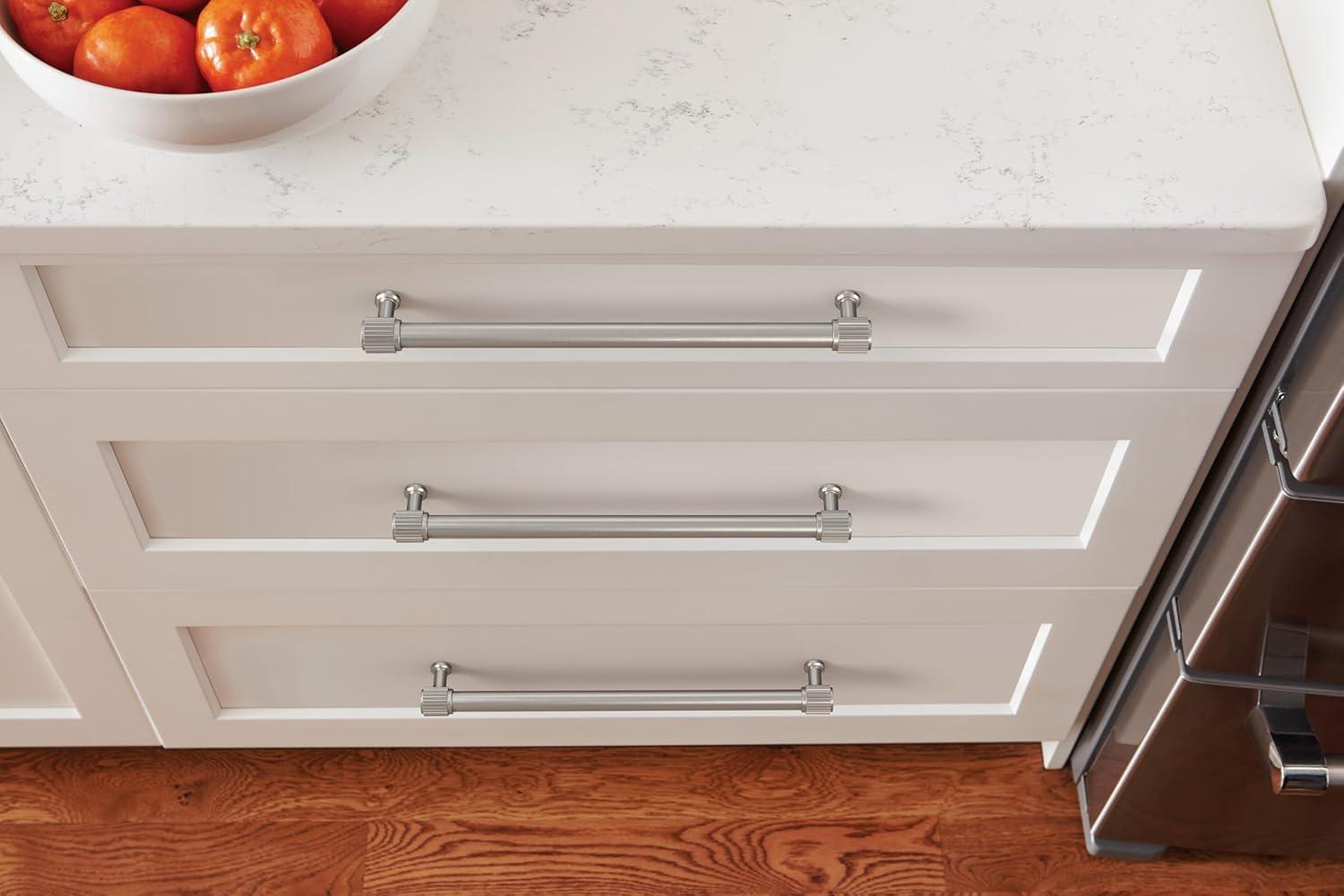 imageAmerock Farewind 81316 inch 224mm CentertoCenter Polished Chrome Cabinet Pull BP3780726Satin Nickel