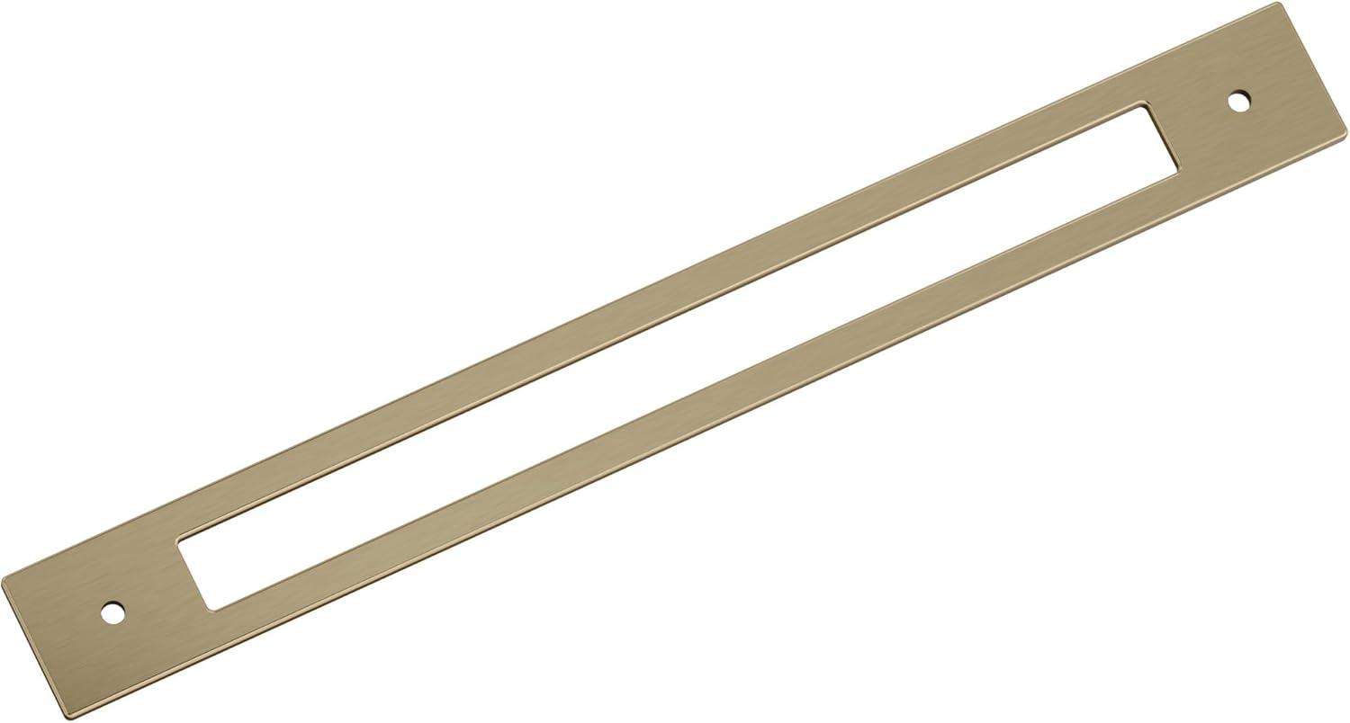 imageAmerock Medora 12 inch 305mm CentertoCenter Rectangle Polished Nickel Cabinet Pull Backplate BP37789PNGolden Champagne