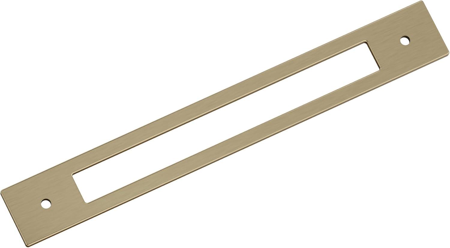 imageAmerock Medora 12 inch 305mm CentertoCenter Rectangle Polished Nickel Cabinet Pull Backplate BP37789PNGolden Champagne