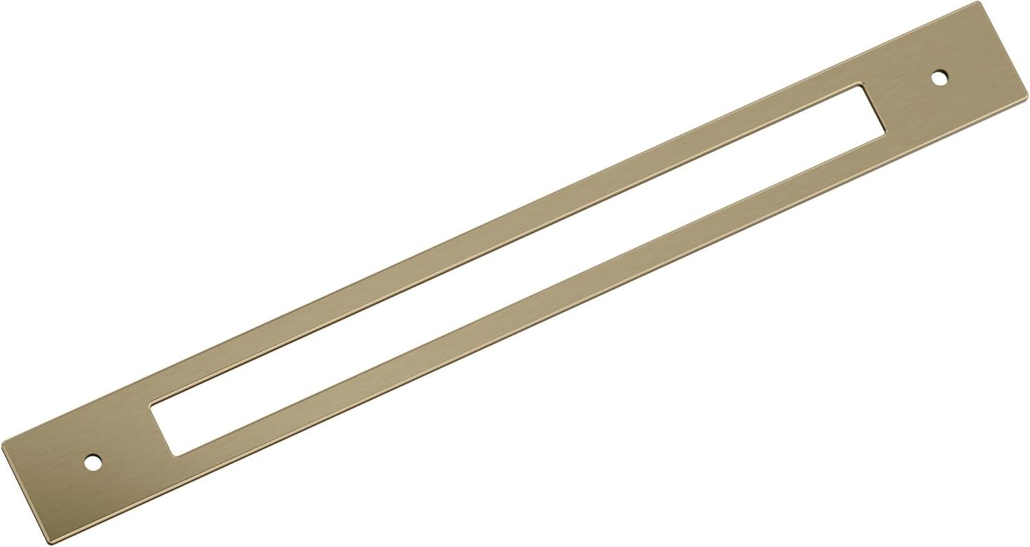 imageAmerock Medora 12 inch 305mm CentertoCenter Rectangle Polished Nickel Cabinet Pull Backplate BP37789PNGolden Champagne