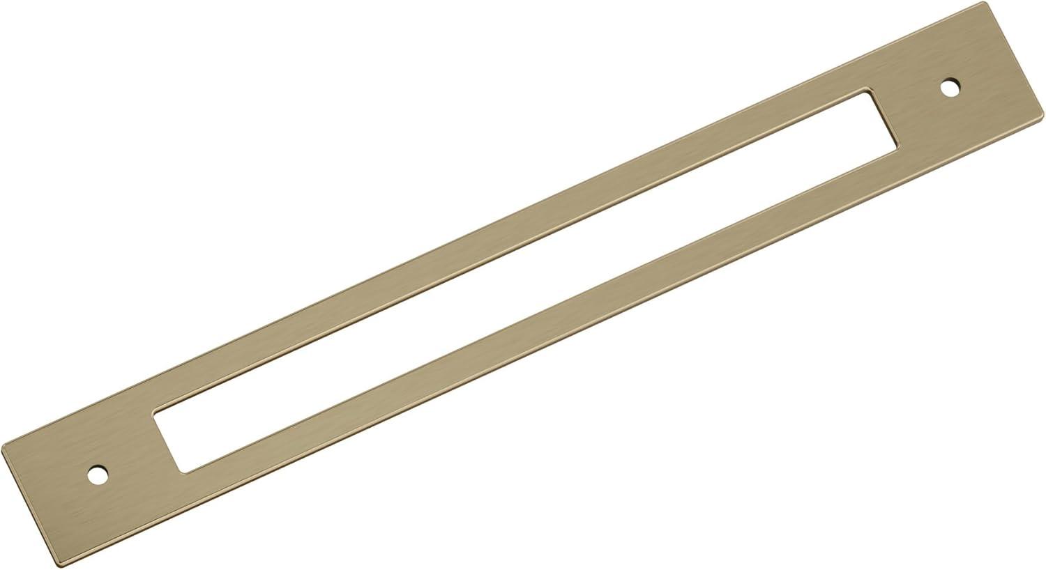 imageAmerock Medora 12 inch 305mm CentertoCenter Rectangle Polished Nickel Cabinet Pull Backplate BP37789PNGolden Champagne