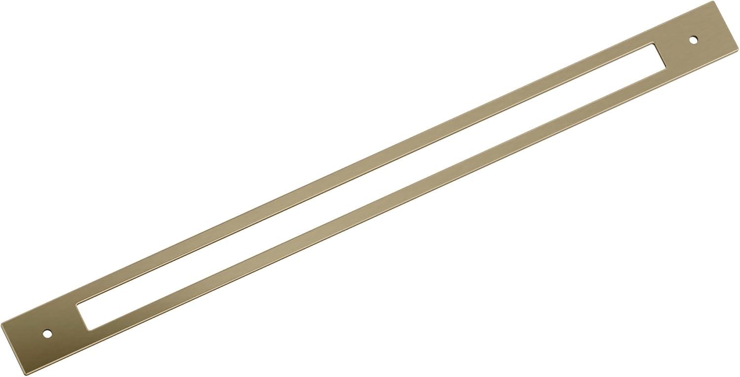 imageAmerock Medora 12 inch 305mm CentertoCenter Rectangle Polished Nickel Cabinet Pull Backplate BP37789PNGolden Champagne