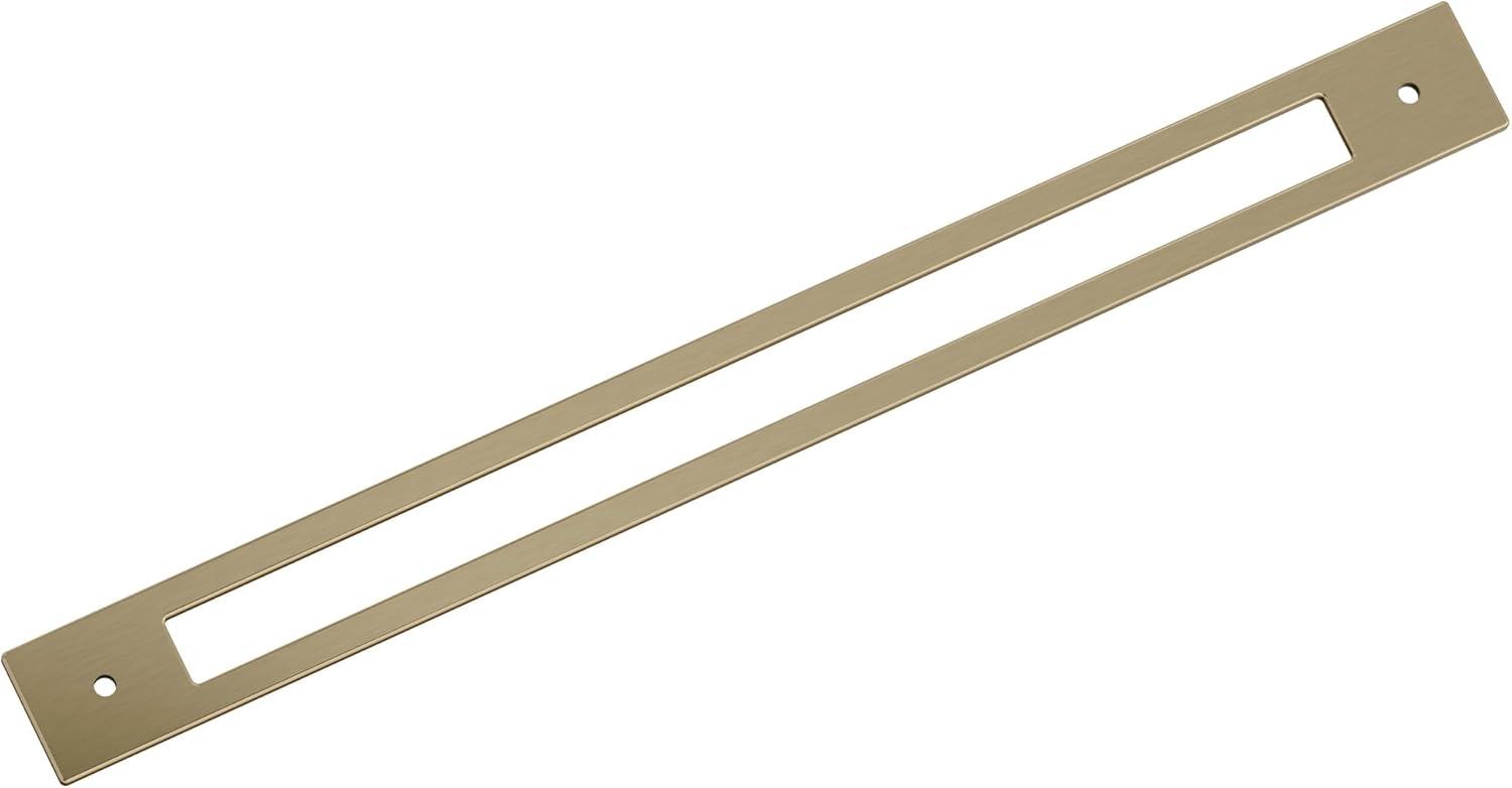 imageAmerock Medora 12 inch 305mm CentertoCenter Rectangle Polished Nickel Cabinet Pull Backplate BP37789PNGolden Champagne
