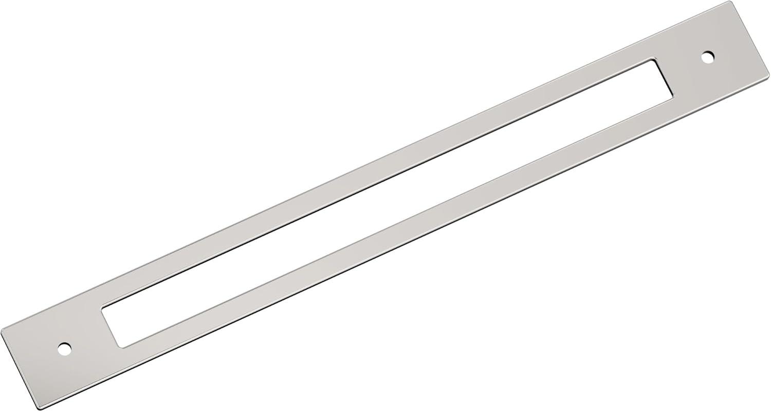 imageAmerock Medora 12 inch 305mm CentertoCenter Rectangle Polished Nickel Cabinet Pull Backplate BP37789PNPolished Nickel