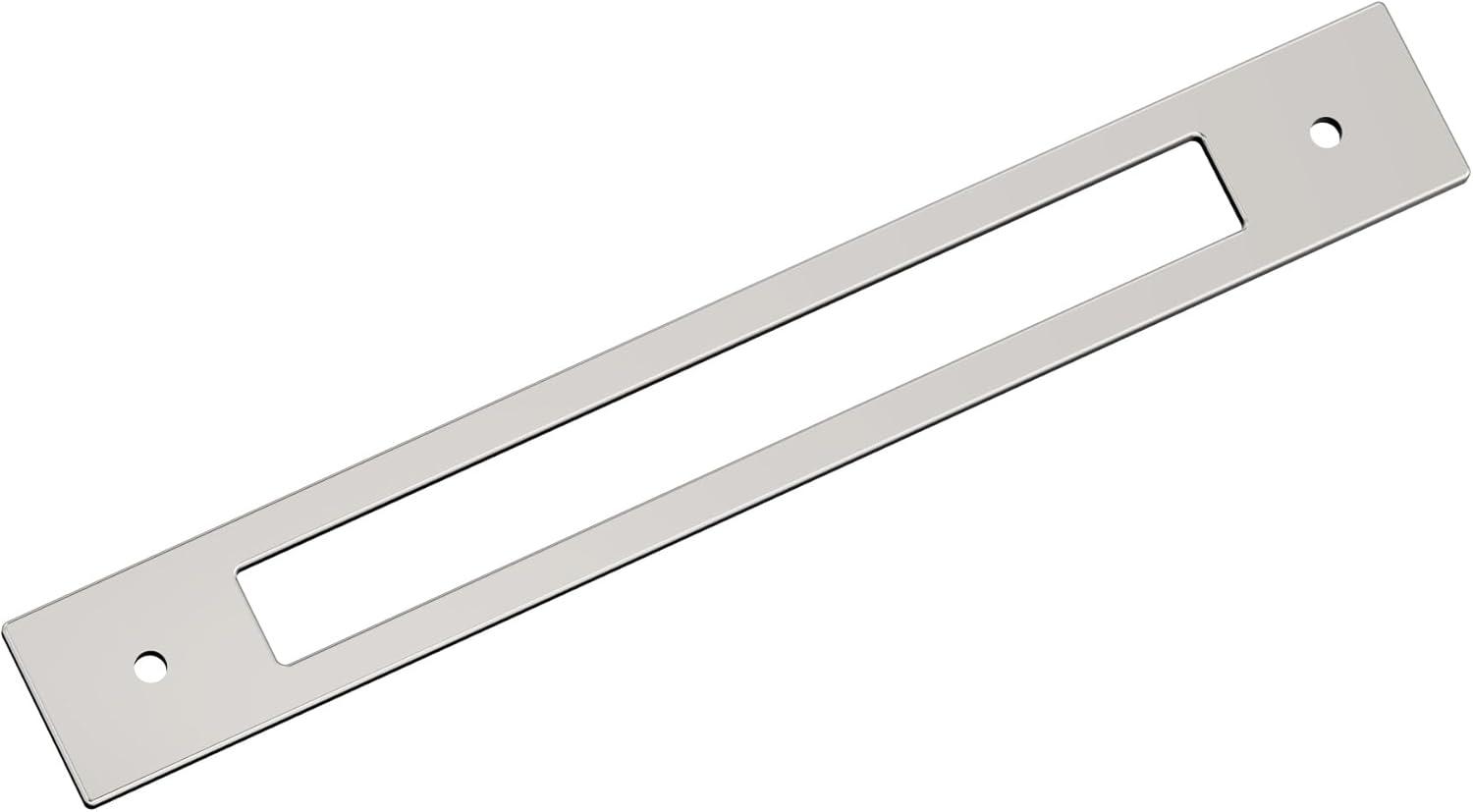 imageAmerock Medora 12 inch 305mm CentertoCenter Rectangle Polished Nickel Cabinet Pull Backplate BP37789PNPolished Nickel