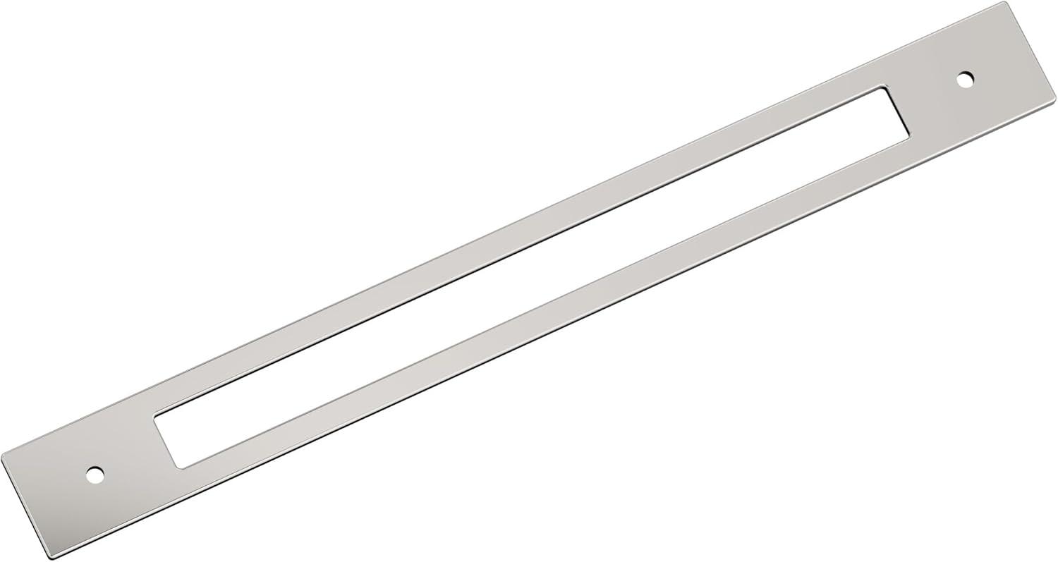 imageAmerock Medora 12 inch 305mm CentertoCenter Rectangle Polished Nickel Cabinet Pull Backplate BP37789PNPolished Nickel