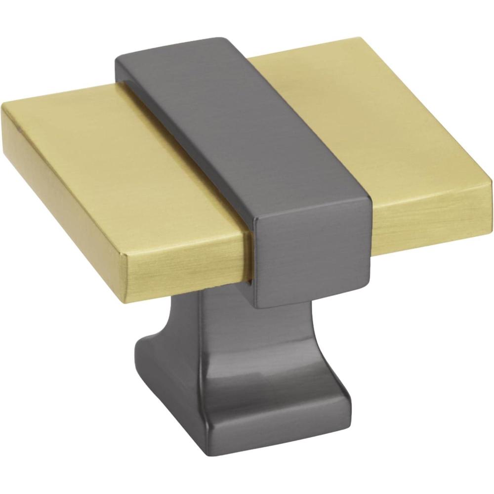 imageAmerock  Cabinet Knob  Brushed GoldSatin Nickel  138 inch 35 mm Length  Overton  1 Pack  Drawer Knob  Cabinet HardwareBrushed GoldBlack Chrome