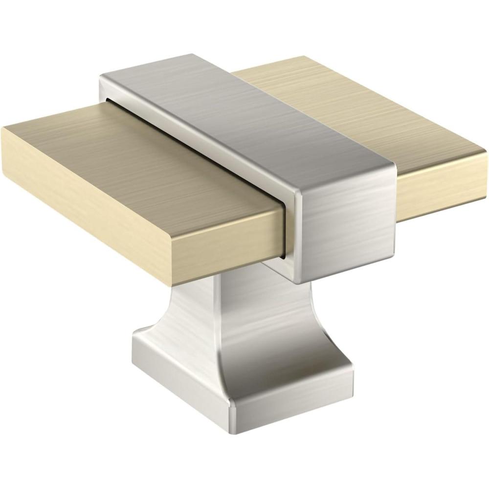 imageAmerock  Cabinet Knob  Brushed GoldSatin Nickel  138 inch 35 mm Length  Overton  1 Pack  Drawer Knob  Cabinet HardwareGolden ChampagneSatin Nickel