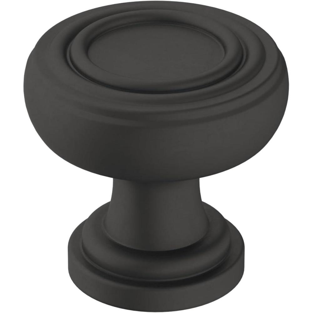 imageAmerock Cabinet Knob Oil Rubbed Bronze 118 inch 29 mm Diameter Ville 1 Pack Drawer Knob Cabinet HardwareMatte Black