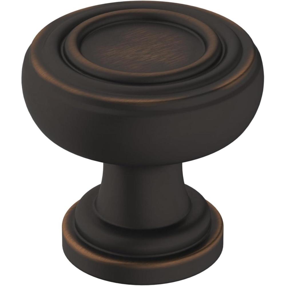 imageAmerock Cabinet Knob Oil Rubbed Bronze 118 inch 29 mm Diameter Ville 1 Pack Drawer Knob Cabinet HardwareOil Rubbed Bronze