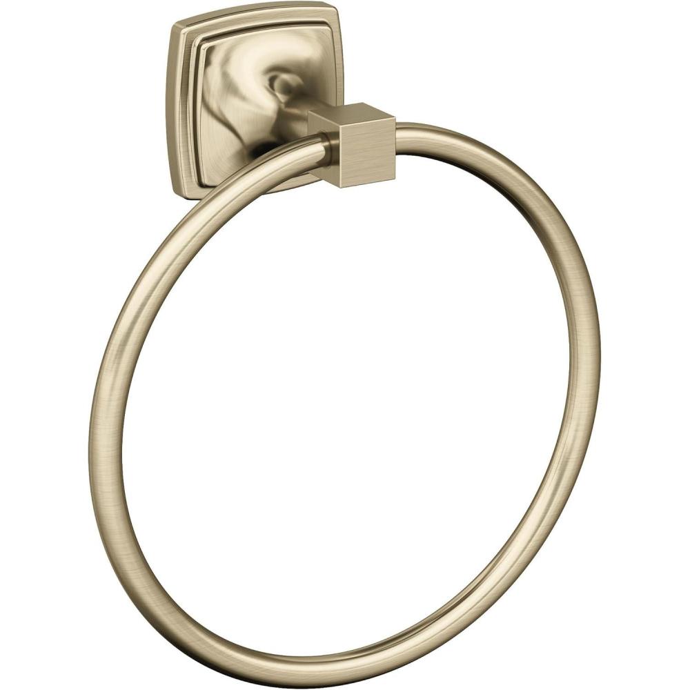 imageAmerock BH36092BBZ Golden Champagne Towel Ring 7916 in 192 mm Length Towel Holder Stature Hand Towel Holder for Bathroom Wall Small Kitchen Bath AccessoriesGolden Champagne