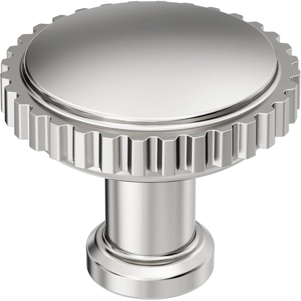 imageAmerock Farewind 114 inch 32mm Diameter Satin Nickel Cabinet Knob BP37800G10Polished Nickel