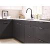 Amerock | Cabinet Edge Pull | Satin Nickel | 4-9/16 inch (116 mm) Center to Center | Extent | 1 Pack | Drawer Pull | Drawer Handle | Cabinet Hardware(Black Chrome)
