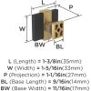 Amerock | Cabinet Knob | Brushed Gold/Satin Nickel | 1-3/8 inch (35 mm) Length | Overton | 1 Pack | Drawer Knob | Cabinet Hardware(Brushed Matte Black/Champagne Bronze)