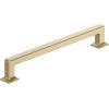 Amerock Lintel 8-13/16 inch (224mm) Center-to-Center Satin Nickel Cabinet Pull, BP37446G10(Golden Champagne)