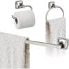 Amerock | Brushed Nickel | Stature | Towel Bar | 24 inch (610 mm) | 3 Piece | Bathroom Accessories Set