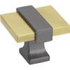 Amerock | Cabinet Knob | Brushed Gold/Satin Nickel | 1-3/8 inch (35 mm) Length | Overton | 1 Pack | Drawer Knob | Cabinet Hardware(Brushed Gold/Black Chrome)