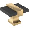 Amerock | Cabinet Knob | Brushed Gold/Satin Nickel | 1-3/8 inch (35 mm) Length | Overton | 1 Pack | Drawer Knob | Cabinet Hardware(Brushed Matte Black/Champagne Bronze)