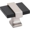 Amerock | Cabinet Knob | Brushed Gold/Satin Nickel | 1-3/8 inch (35 mm) Length | Overton | 1 Pack | Drawer Knob | Cabinet Hardware(Brushed Matte Black/Satin Nickel)
