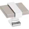 Amerock | Cabinet Knob | Satin Nickel/Polished Chrome | 1-3/8 inch (35 mm) Length | Overton | 1 Pack | Drawer Knob | Cabinet Hardware(Satin Nickel/Polished Chrome)