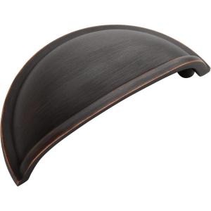 Amerock | Cabinet Cup Pull | Oil Rubbed Bronze | 3 inch (76 mm) Center to Center | Cup Pulls | 10 Pack | Drawer Pull | Drawer Handle | Cabinet Hardware