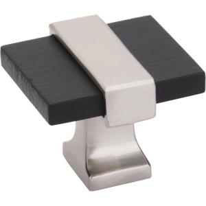 Amerock | Cabinet Knob | Brushed Gold/Satin Nickel | 1-3/8 inch (35 mm) Length | Overton | 1 Pack | Drawer Knob | Cabinet Hardware(Brushed Matte Black/Satin Nickel)