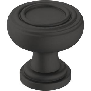 Amerock | Cabinet Knob | Oil Rubbed Bronze | 1-1/8 inch (29 mm) Diameter | Ville | 1 Pack | Drawer Knob | Cabinet Hardware(Matte Black)